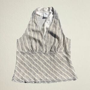 Y2K striped halter style surplice wrap top Worthington office siren boho chic